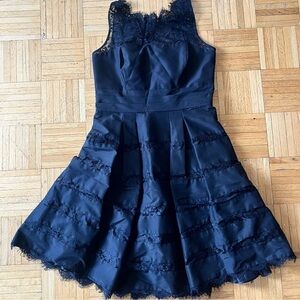 Black Full Skirt Lace Dress